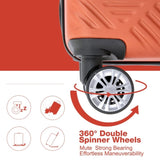 4-piece ABS lightweight suitcase, 14 inch makeup box, aircraft wheels DARK ORANGE W284P149257