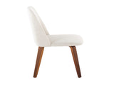 Contemporary Dining Chair in Walnut Wood and Beige Fabric - Set of 2 B202P223681