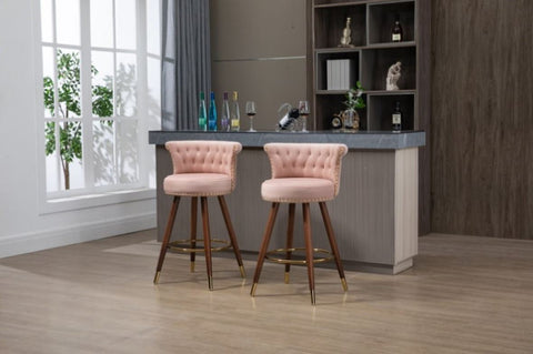 ZUN COOLMORE Swivel Bar Stools with Backrest Footrest ,with a fixed height of 360 degrees W153968287