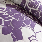 Printed Cotton Sateen Comforter Set Taupe Grey/Purple Cal King B03596884