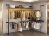 Industrial Pipe Clothing Rack, Reversible 118.3'' Clothes Rack for Hanging Clothes, Heavy Duty W1820P214612