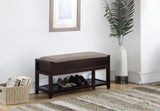 ZUN Rouen Seating Bench with Shoe Storage, Espresso T2574P163842