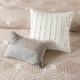 Cotton Jacquard Comforter Set Blush Full/Queen B035128789
