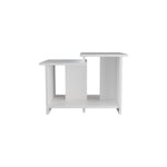 ZUN FM FURNITURE Naco Coffee Table with Open Storage, Melamine Finish, White B128P269876