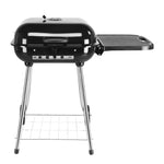 ZUN 28" Portable Charcoal Grill with Wheels and Foldable Side Shelf, Large BBQ Smoker with Adjustable 33449363