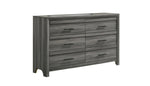 ZUN Denver Modern Style 6- Drawer Dresser Made with Wood in Gray B009P272307