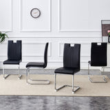 Modern Elegance Premium PU Leather Black Dining Chair with Stain-Resistant Finish. W3226P279082