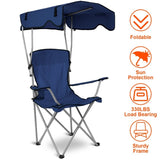 Foldable Beach Canopy Chair Sun Protection Camping Lawn Canopy Chair 330LBS Load Folding Seat w/ Cup 34994805