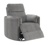 ZUN ACME Sagen Glider Recliner w/Swivel, Charcoal Chenille LV01879