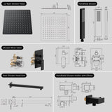 Male NPT Bathtub Shower Faucet Set, Waterfall Tub Faucet with 12-Inch Matte Black Rain Shower Head 54768134