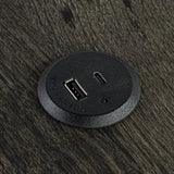 Brown Dining Room 4pc Set Functional Unique Dining Table w USB 3x Stools Tufted Beige Seats Kitchen B2741P301926