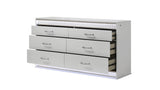 Glam Modern Style 6- Drawer Dresser Made with Wood in White B009P243212