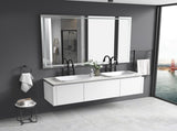 84 x 48 Inch LED Bathroom Mirror with Front and Backlight, Wall Mounted Vanity Mirror with Aluminum W2287P282063