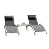 Pool Lounge Chairs Set of 3-Dark Grey W1859P321398