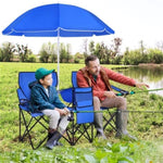 ZUN Outdoor camping chair with umbrella 78047436