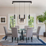 ZUN Angelina 6 - Light Matte Black Kitchen Island Pendant[No Bulb][Unable to ship on weekends, please 82077790