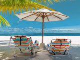 63*65*82cm Short Oxford Cloth Silver White Aluminum Tube Bearing 100kg Beach Chair Rainbow Stripes 99378183