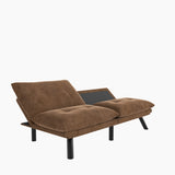 Leatehr Feeling Brown Convertible Folding Modern sofa Bed W570P168045