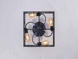 20'' Square Fabric Farmhouse Flush Mount Ceiling Fan .Bladeless Ceiling Fan 6 Speed Reversible with W3596P456605