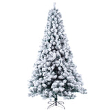 ZUN 6ft Flocking Tied Light Christmas Tree 83423440