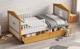 ZUN Twin Size House Shape Bed with Two Drawers Wooden Bed for Girls Boys Teens, No Box Spring Needed, WF531188AAK