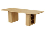 70.9" Rectangular Dining Table for 6 People, Fluted Panel Legs with 2 Side Storage Cabinets, MDF 37176423