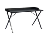 Computer Desk, X-Shaped Metal Legs Gaming Desk with Pegboard & Raised Baffle, Glossy MDF 48156844