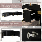 ZUN U-Can Modern TV Stand with 5 Champagne legs - Durable, stylish, spacious, versatile storage TVS up WF300600AAB