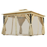 TREXM 10x12 Outdoor Gazebo Tent with Double Roofs, Patio Gazebo with Mosquito Netting and Privacy N715P261157A