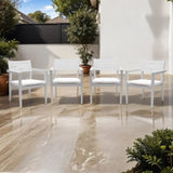 Outdoor Patio Aluminum Stationary Dining Chairs 4PCS with Outdoor-grade Sunbrella Fabric Cushions, W1886P163409