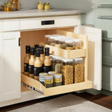 Under Sink Organizers and Storage 22" W x 21" D, 2 Tier Pull Out Cabinet Organizer with Soft Close, T3210P277411