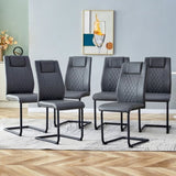 ZUN Modern dining chair with faux leather cushioned seats - dining chair with metal legs, suitable for W1151112877