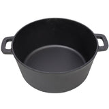 2 in 1 Pre-Seasoned Cast Iron Dutch Oven With Dual Handles, Outdoor Camping Deep Pot for Camping W465P216245