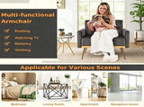 Gray Modern Tufted Velvet Accent Chair, Ergonomic Wide Seat Single Sofa Chair with Padded Armrests, 79130353