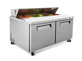 Orikool 48 IN Commercial Refrigerators Sandwich&Salad Prep Table with a Butcher Block Cutting Board, W2095126122
