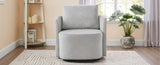 360&deg Swivel Chair, 29.9" Accent Barrel Armchair, Upholstered Swivel Sofa Chair with Curved Design N719P272681E