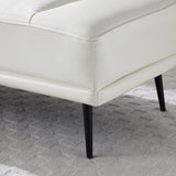 55"Inch Width Modern End of Bed Bench,Beige Faux Leather Upholstered With side table, 360-degree W2677P196632