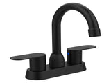 Bathroom Faucet Matte Black 2-Handle Bathroom Sink Faucet 360 Degree High Arc Swivel Spout Centerset 84337541