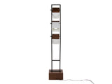 Bento 67.5" Contemporary Metal Floor Lamp in Black Metal and Walnut Wood with White Shade B202P224134