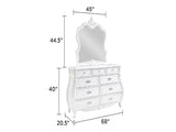 Opulence Modern Style 9- Drawer Dresser Made with Wood in Pearl White B009P240961