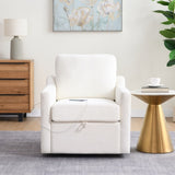 Swivel Arm Chair with Soft Chenille Fabric, Comfy Accent Chair for Living Room. Bedroom .Reading W2671P296992