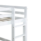 ZUN Solid Wooden, Solid Rubber Wooden Twin over Twin Loft Bed with Ladder, with Bed Platform of W504P191666