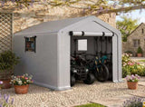 6x10 FT Storage Shed with 2 Roll-up Windows, Heavy Duty Bike Tent 13400346