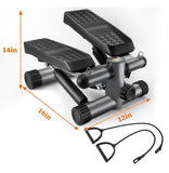 ZUN Steppers for Exercise, Stair Stepper with Resistance Bands, Mini Stepper with 330LBS Loading 89983691