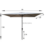 ZUN 6 x 9ft Patio Umbrella Outdoor Waterproof Umbrella with Crank and Push Button Tilt without flap for 91187902