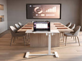 Techni Mobili Sit-to-Stand Rolling Adjustable Laptop Cart, White B031P491733