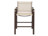 2pcs Wrought Iron Brown Frame Beige Cloth Surface Garden Bar Chair 90913545