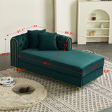 66.9''W Velvet Chaise Lounge,Luxury Modern Chaise Furniture,Tufted Back with 2pcs toss pillows for W579P224636