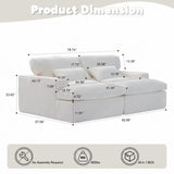 Double Chaise Lounge Chair Indoor,Oversized Upholstered Sleeper Cloud Couch,Deep Seat Luxury Sofa 11409761