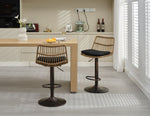 ZUN Set of 2 Rattan Bar Stool, 360 Swivel Bar Chair, Counter Height Chair with Footrest for Kitchen, W1752P195270